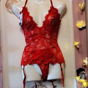 Genhoo (L) Racy Red Lingerie Set